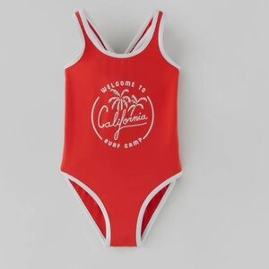 Zara kids Red welcome to California print swimsuit for Girls
